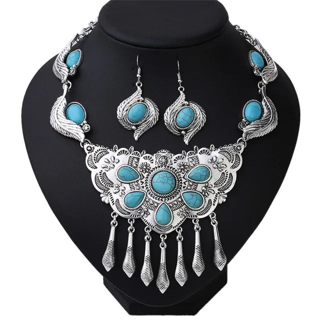 Indian Ethnic Statement Large Collar Necklace Women Boho Tribal Vintage Maxi Big Chunky Retro Moon Pendant Necklace Jewelry