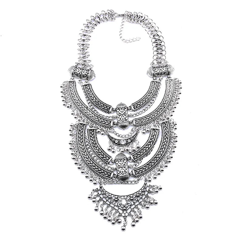 Large Collar Big Choker Woman Bohemian Ethnic Statement Gypsy Maxi Pendants Necklace Indian Power Necklace For Women