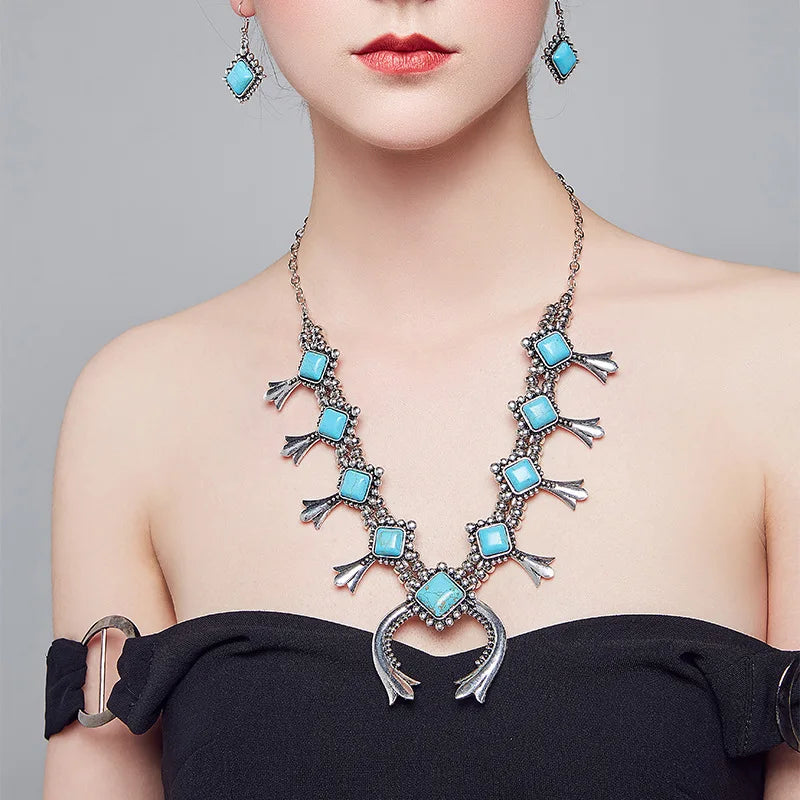 Indian Ethnic Statement Large Collar Necklace Women Boho Tribal Vintage Maxi Big Chunky Retro Moon Pendant Necklace Jewelry