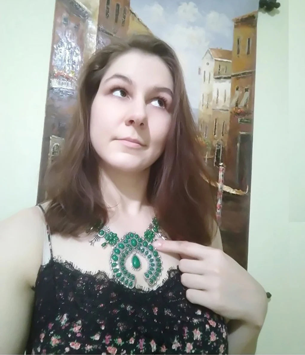 Indian Ethnic Statement Large Collar Necklace Women Boho Tribal Vintage Maxi Big Chunky Retro Moon Pendant Necklace Jewelry