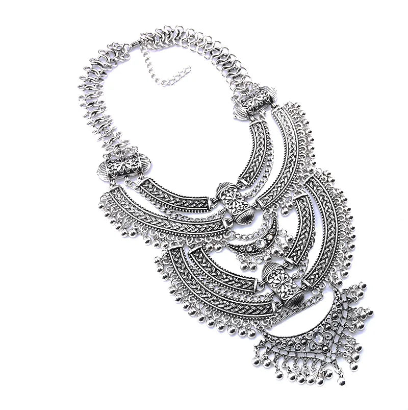 Large Collar Big Choker Woman Bohemian Ethnic Statement Gypsy Maxi Pendants Necklace Indian Power Necklace For Women