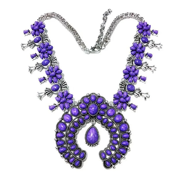 Indian Ethnic Statement Large Collar Necklace Women Boho Tribal Vintage Maxi Big Chunky Retro Moon Pendant Necklace Jewelry