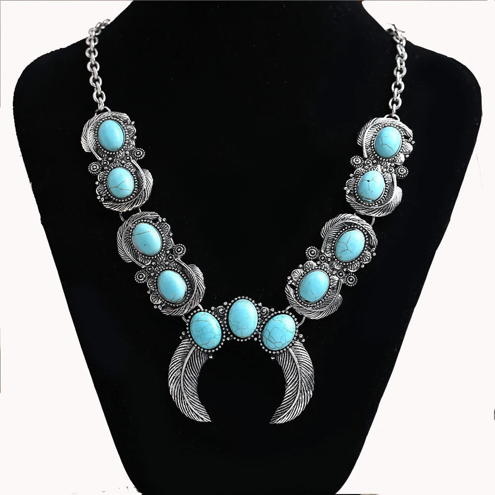 Indian Ethnic Statement Large Collar Necklace Women Boho Tribal Vintage Maxi Big Chunky Retro Moon Pendant Necklace Jewelry