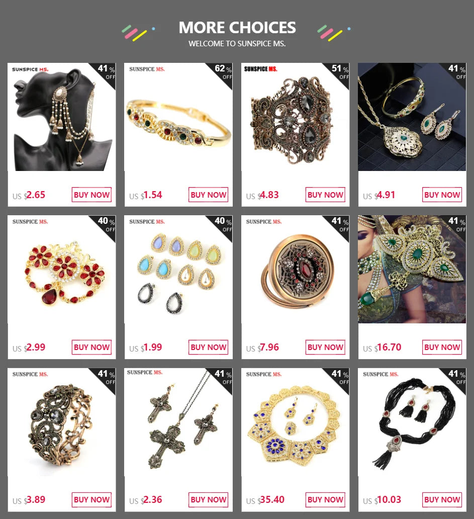 Ethnic Turkish Women Bead Flower Necklace Antique Gold Color Resin Combination Necklace Indian Wedding Colorful Crystal Jewelry