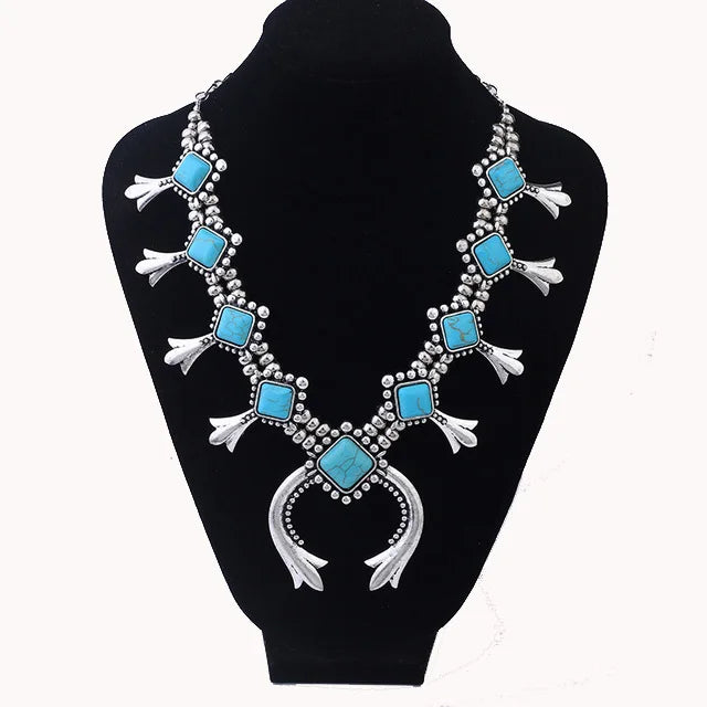 Indian Ethnic Statement Large Collar Necklace Women Boho Tribal Vintage Maxi Big Chunky Retro Moon Pendant Necklace Jewelry