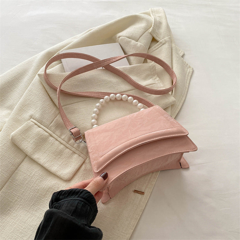 Trendy and Sophisticated Niche Handbags for Women, Popular in 2025 Summer, New Pearl Design Small Tote and Crossbody Bag