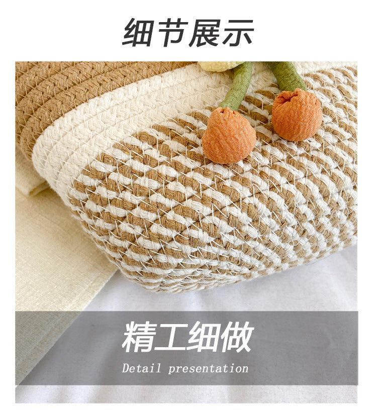 Niche Bags for Women 2025 New Summer Work Handbags Flower Woven Bags Hand-Held Shoulder Bags Versatile Women's Bags