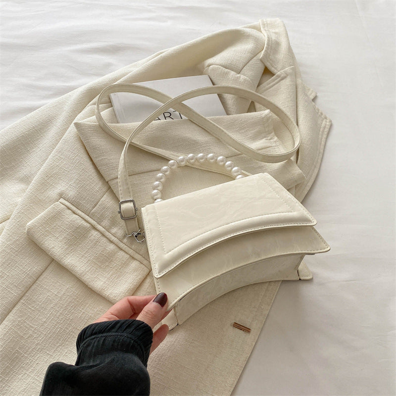Trendy and Sophisticated Niche Handbags for Women, Popular in 2025 Summer, New Pearl Design Small Tote and Crossbody Bag