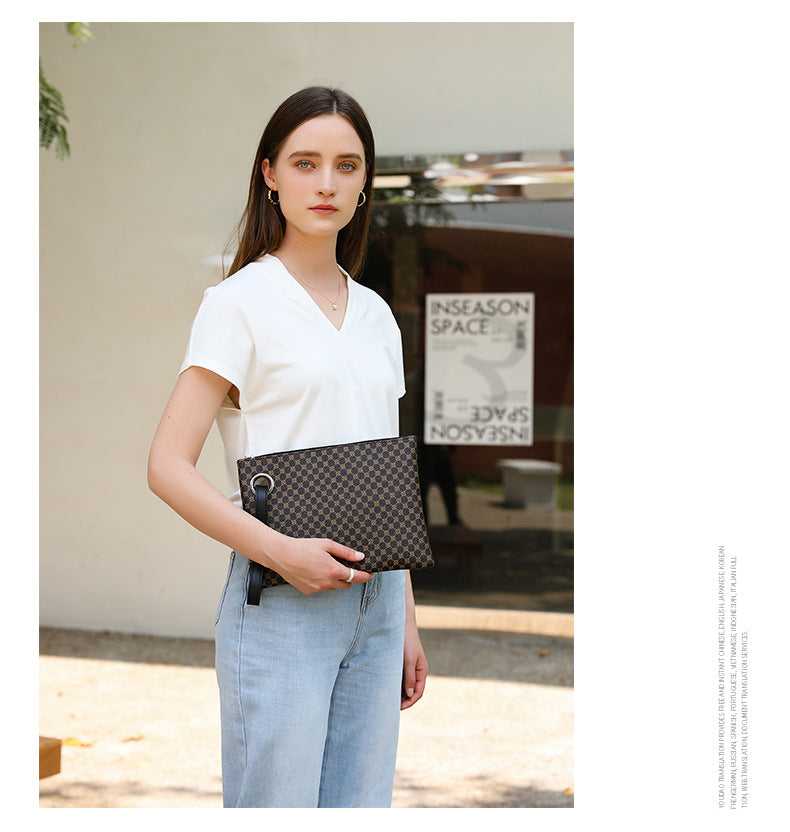 2025 Handbags Retro Printed Women's Briefcase Trendyy Fashion Handheld Small Square Bag Mobile Phone Bag