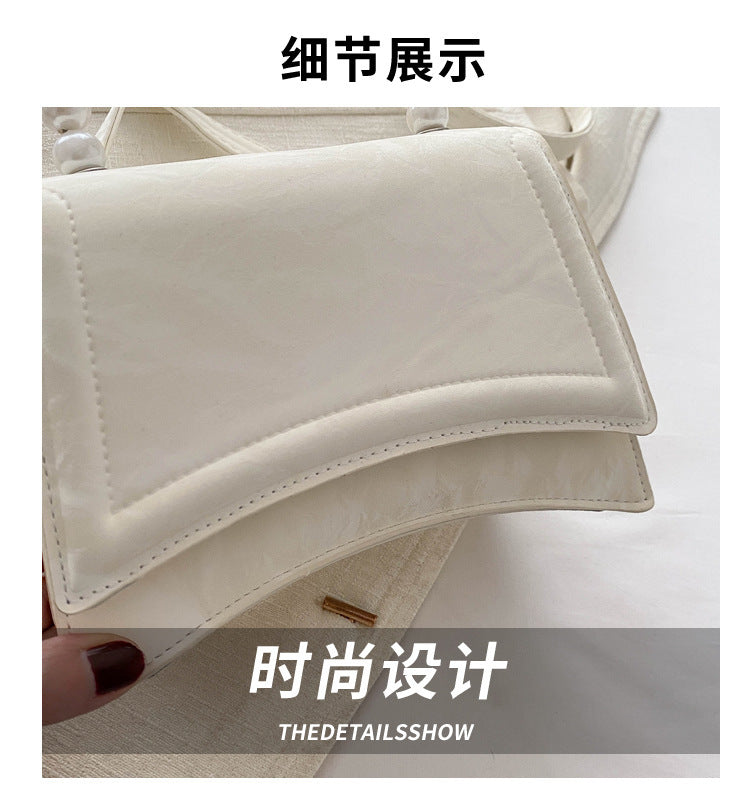 Trendy and Sophisticated Niche Handbags for Women, Popular in 2025 Summer, New Pearl Design Small Tote and Crossbody Bag