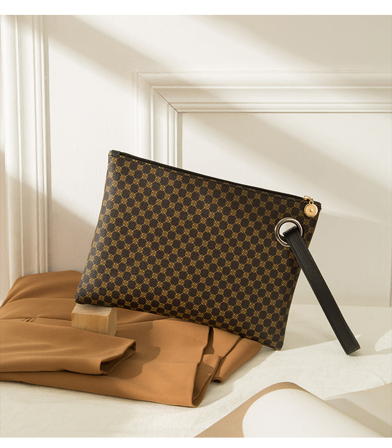 2025 Handbags Retro Printed Women's Briefcase Trendyy Fashion Handheld Small Square Bag Mobile Phone Bag