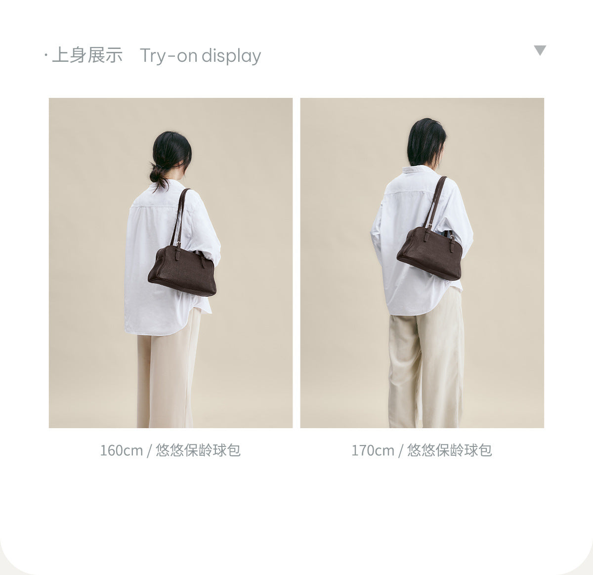 New Arrival Vegetable Tanned Leather High-Grade Youyou Bowling Bag Women's Spring Retro Large Capacity Commuting Shoulder Handbag