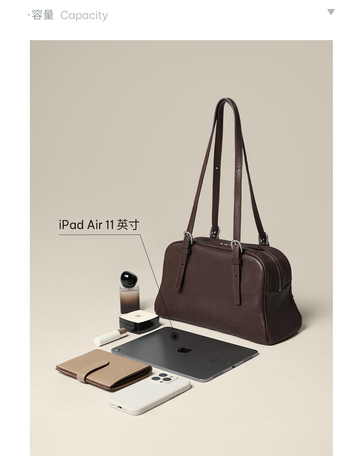 New Arrival Vegetable Tanned Leather High-Grade Youyou Bowling Bag Women's Spring Retro Large Capacity Commuting Shoulder Handbag