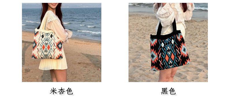 Cross-Border Encrypted Text Delivery Ethnic Style Handbags Women's Bags Woolen Bags Women's Knitted Bags Tote Bags Weaving Trend