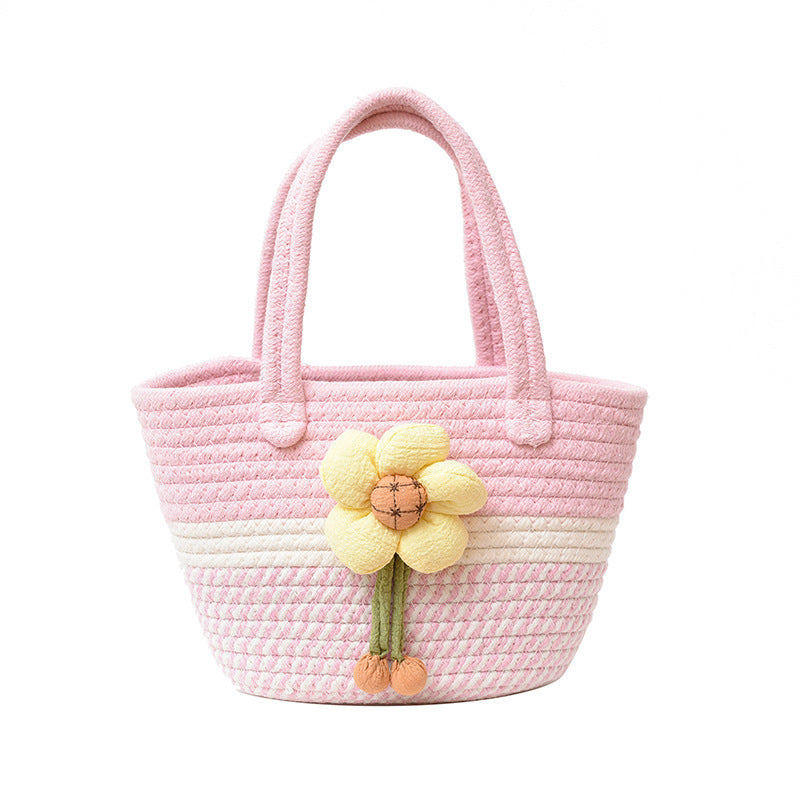 Niche Bags for Women 2025 New Summer Work Handbags Flower Woven Bags Hand-Held Shoulder Bags Versatile Women's Bags