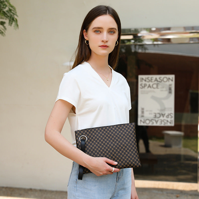 2025 Handbags Retro Printed Women's Briefcase Trendyy Fashion Handheld Small Square Bag Mobile Phone Bag