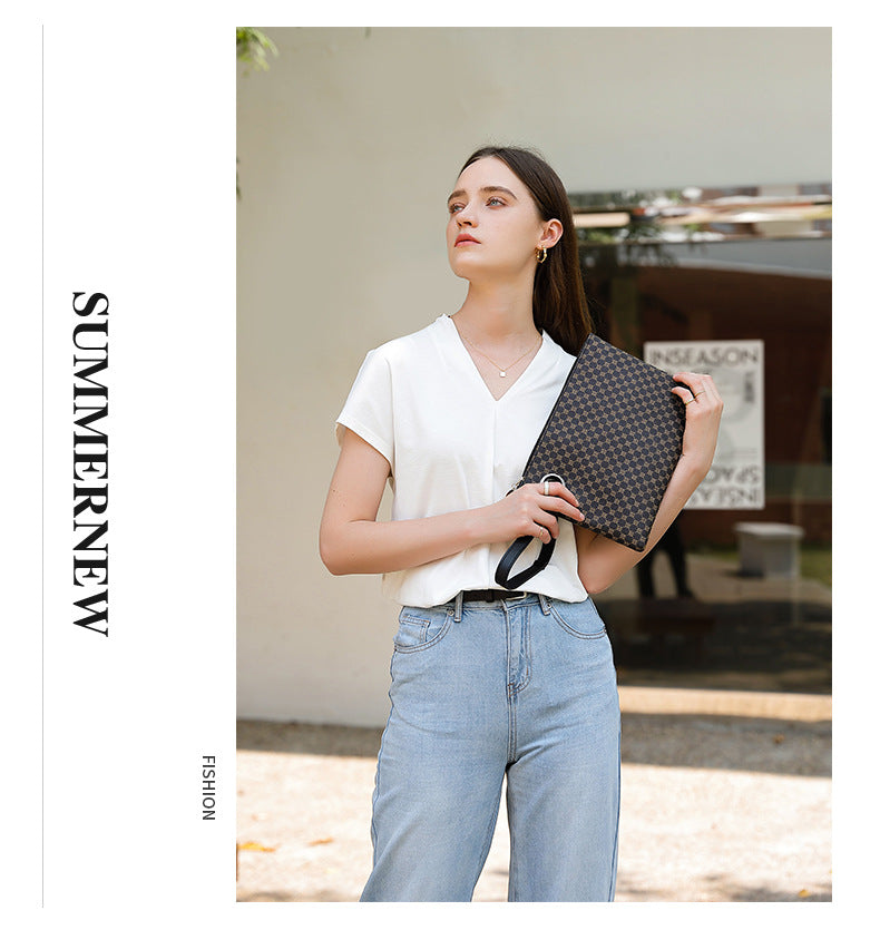 2025 Handbags Retro Printed Women's Briefcase Trendyy Fashion Handheld Small Square Bag Mobile Phone Bag
