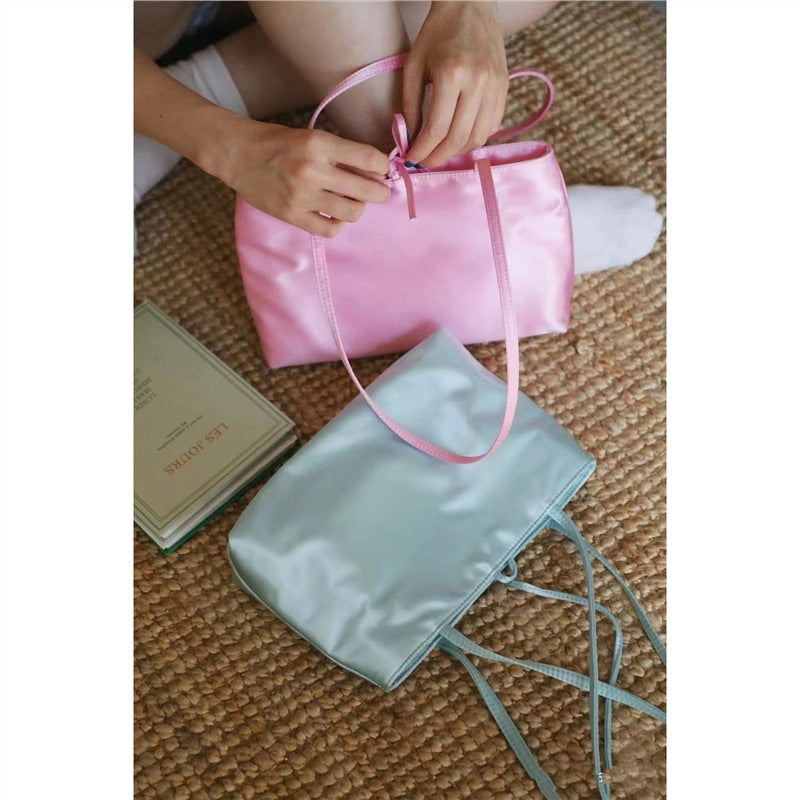 Bags for Women 2025 New Texture Niche Design Normcore Style Satin Large Capacity Versatile Work Clothing Satchel Shoulder Bag