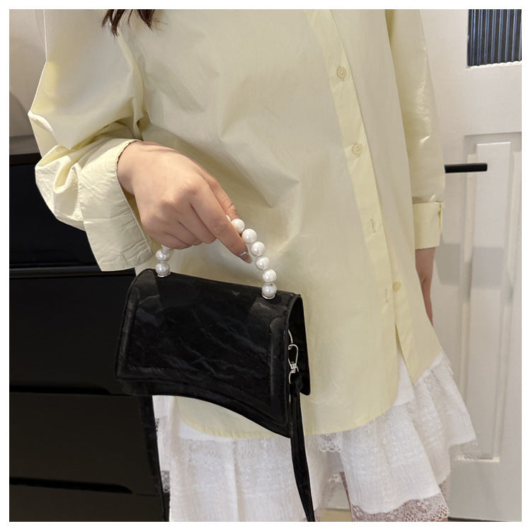Trendy and Sophisticated Niche Handbags for Women, Popular in 2025 Summer, New Pearl Design Small Tote and Crossbody Bag