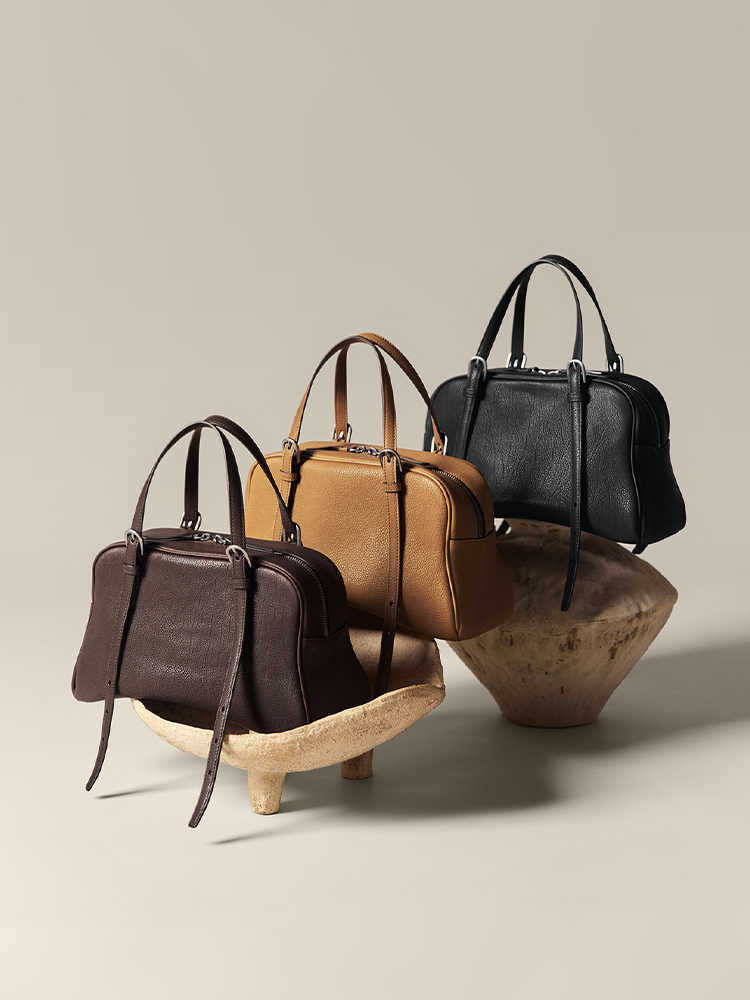 New Arrival Vegetable Tanned Leather High-Grade Youyou Bowling Bag Women's Spring Retro Large Capacity Commuting Shoulder Handbag