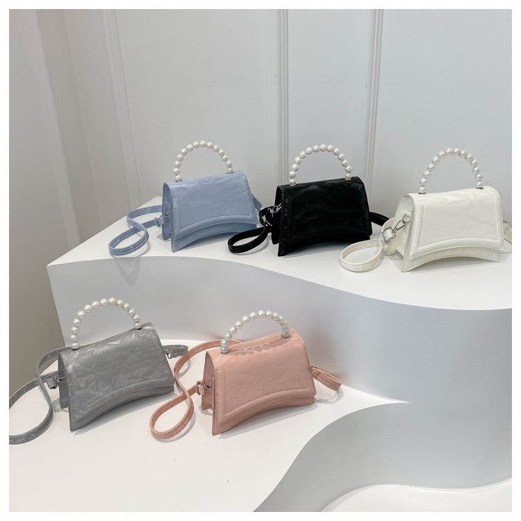 Trendy and Sophisticated Niche Handbags for Women, Popular in 2025 Summer, New Pearl Design Small Tote and Crossbody Bag