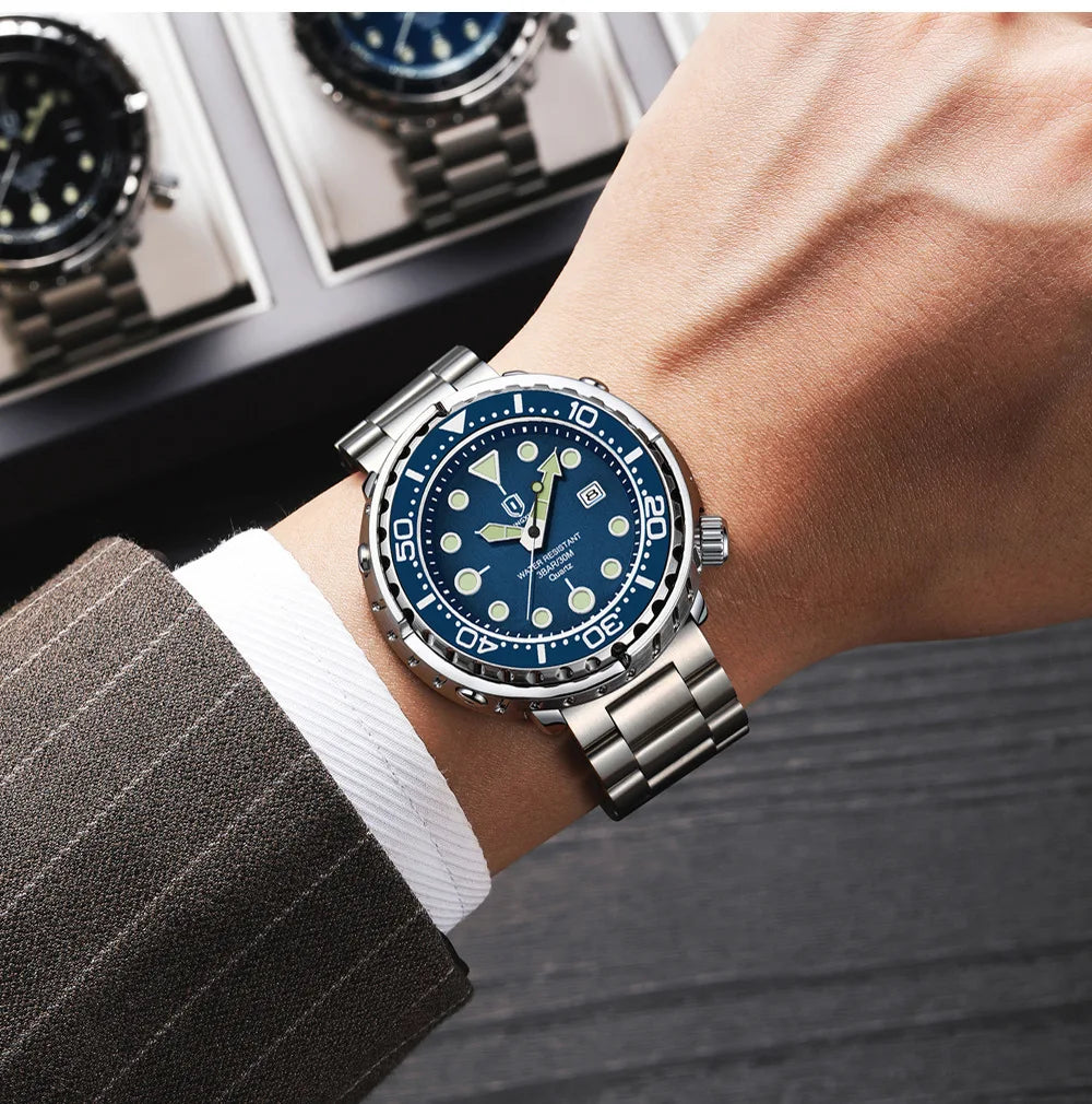 2026 new fashionable men's watch, top brand, waterproof, luminescent, date and clock, sports watch, men's quartz wristwatch