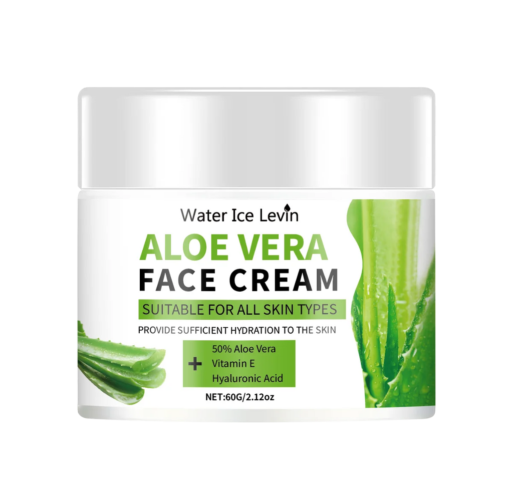 Aloe Vera Face Cream, Hypoallergenic Moisturizer for Both Men and Women, Contains Hyaluronic Acid and Collagen, Suitable for All Skin Types, Soothing and Moisturizing, Non-Irritating