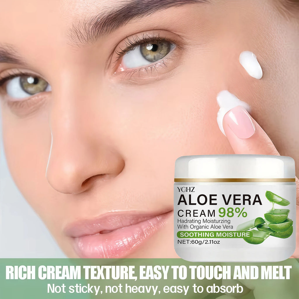 Aloe Vera Face Cream, Containing 98% Pure Aloe Vera Ingredients, Is Hydrating and Easy to Absorb, Effectively Protecting and Nourishing the Skin, Suitable for Daily Skin Care for Both Men and Women
