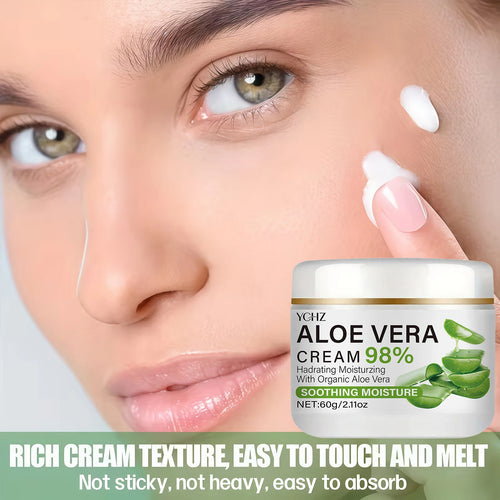 Aloe Vera Face Cream, Containing 98% Pure Aloe Vera Ingredients, Is Hydrating and Easy to Absorb, Effectively Protecting and Nourishing the Skin, Suitable for Daily Skin Care for Both Men and Women