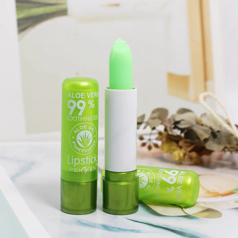 Aloe Vera Color-Changing Lip Balm, Moisturizing Repairing, Waterproof, Anti-Dryness,Temperature-Activated Lipstick for Hydration