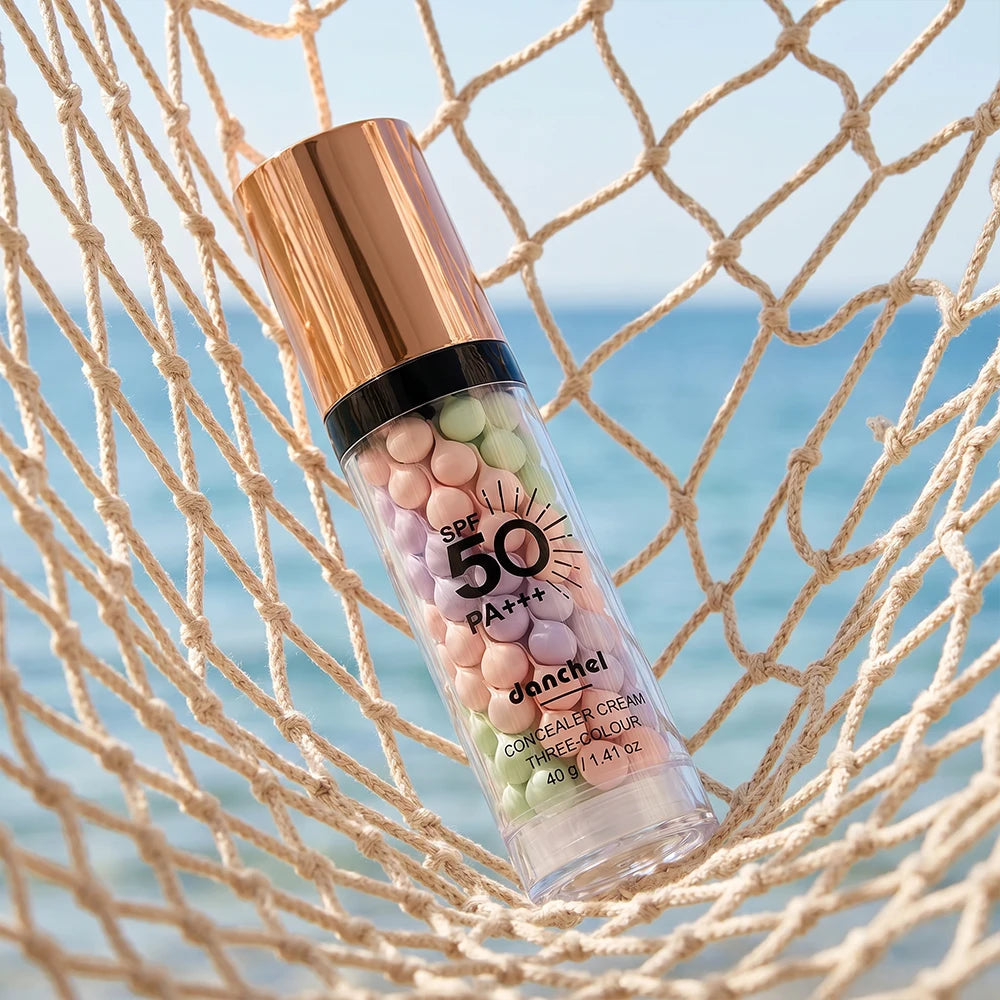 3-Color Sunscreen Concealer Cream Moisturizing Formula SPF50+ Sun Protection Oil-control Correcting Skin Tone Sunscreen Primer