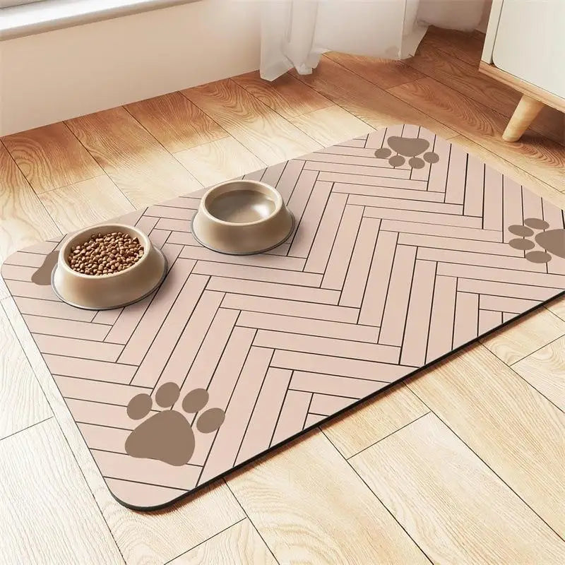 C Pet Feeding Mat-Absorbent Pet Placemat For Food And Water Bowl With Waterproof Rubber Backing Quick Dry Water Mat For Dog Cat