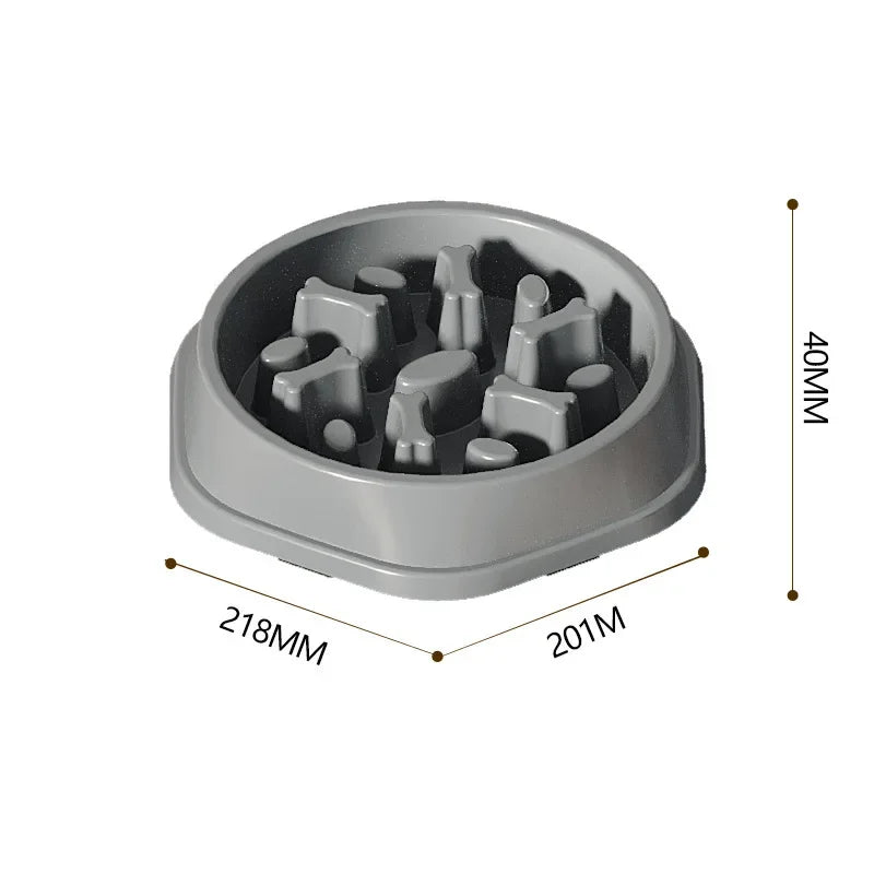 Pet Cat Dog Slow Food Bowl Fat Help Healthy Round Anti-choking Thickened And Non-slip Multiple Colors Shapes
