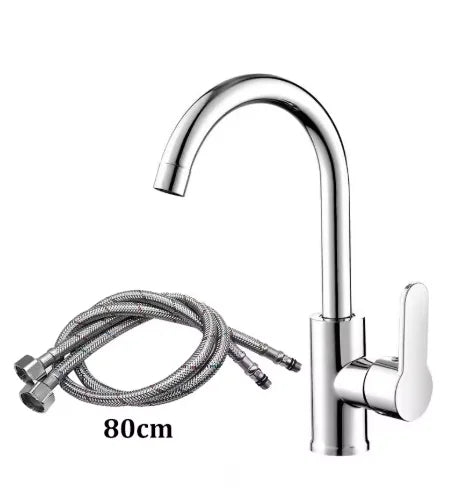 Large bend hot and cold water faucet, kitchen sink, sink, rotating faucet, bathroom, balcony, washbasin faucet