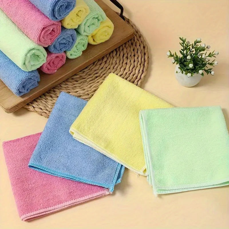 5/10/20pcs Microfiber Cleaning Cloths Super Absorbent Quick-Drying Reusable Towels for Kitchen Bathroom Car Furniture