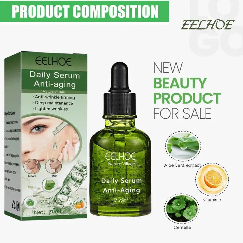 EELHOE Anti-Wrinkle Serum Aloe Vera Facial Essence Anti-aging,Relieve Fine Lines,Tighten Skin And Moisturizing Face Care Serum