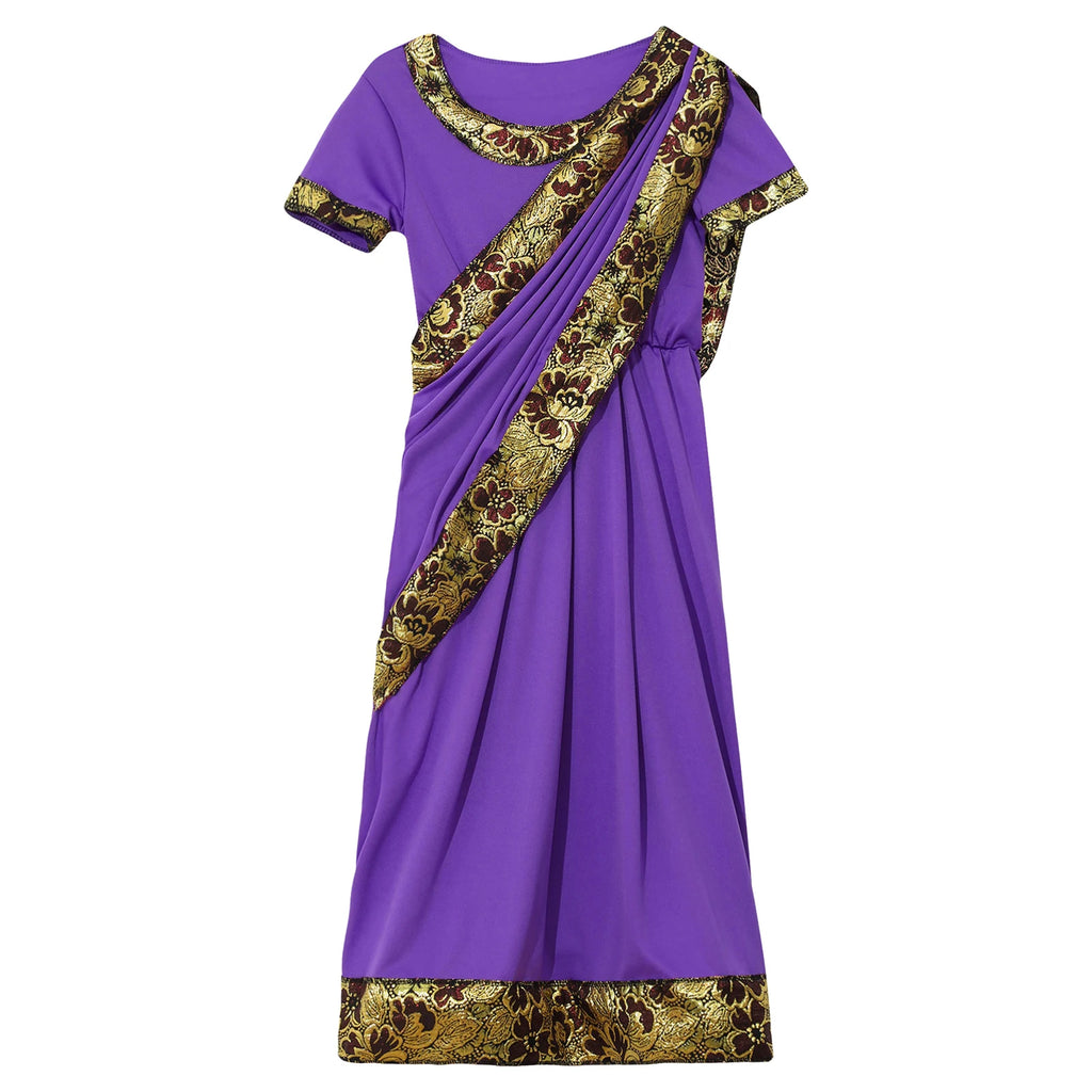 Indian Girls Traditional Bollywood Princess Sari Costume Dress-up Clothing Nativity Bollywood Princess Ethnic Dress Costume