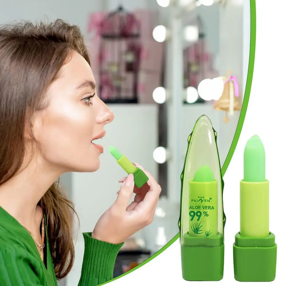 ALOEVERA Temperature Change Color Jelly Lipstick AloeVera Lip Balm Long Lasting Moistourizing Nutritious Lip Balm Lip Care
