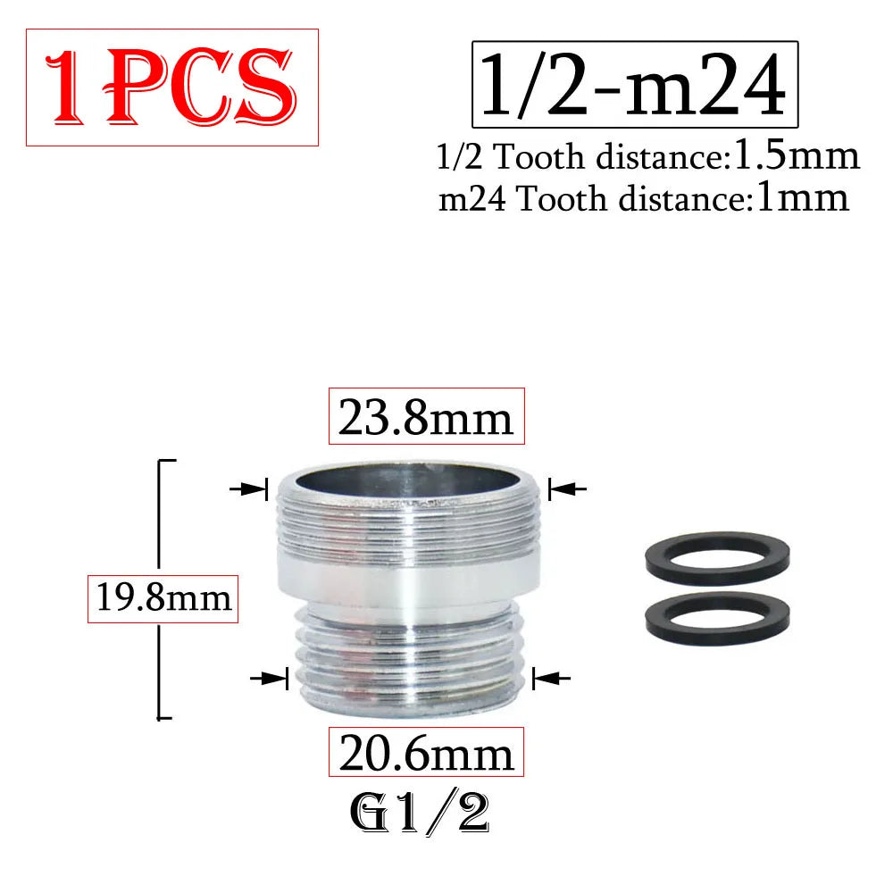 Brass 1/2 x M16 M18 M20 M22 M24 M28 Thread Connector Silver Faucet Joints Water Purifier Accessory Kitchen Water Tap Adapter