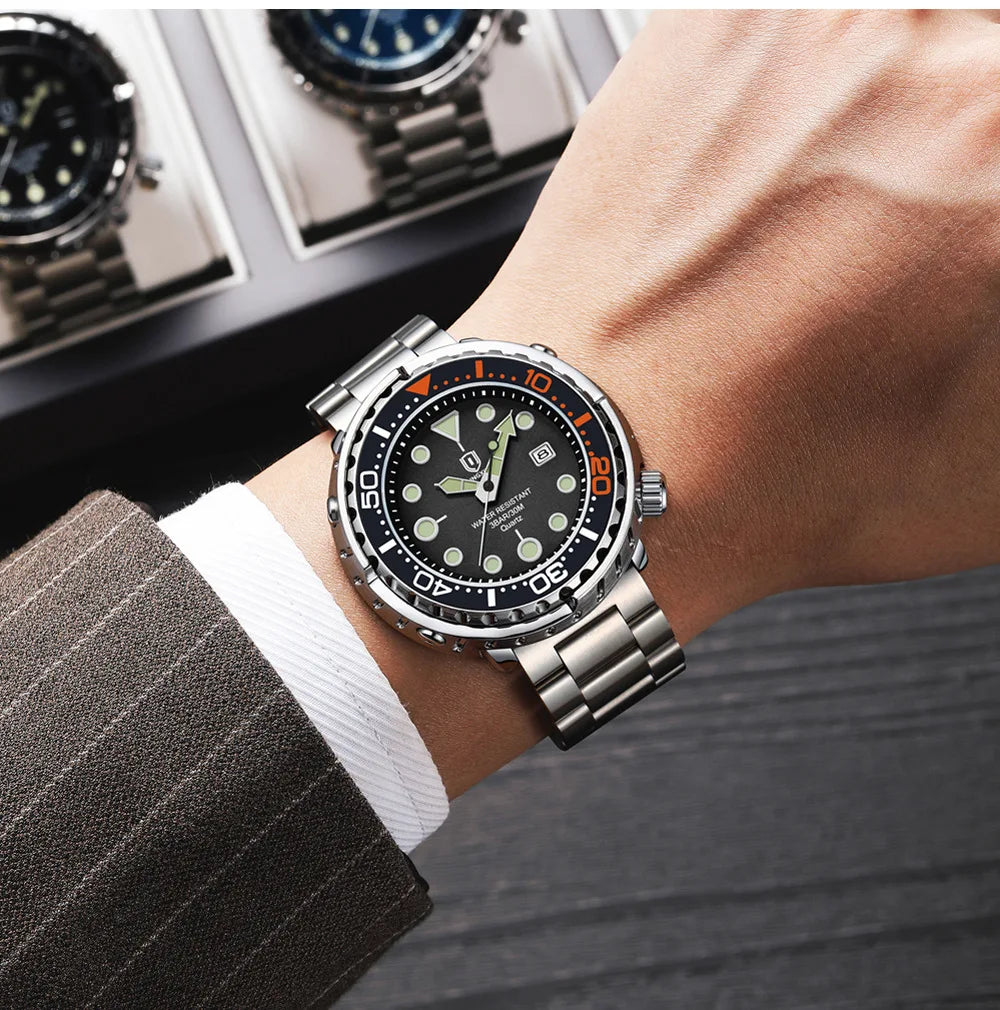 2026 new fashionable men's watch, top brand, waterproof, luminescent, date and clock, sports watch, men's quartz wristwatch