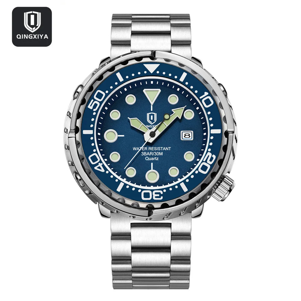 2026 new fashionable men's watch, top brand, waterproof, luminescent, date and clock, sports watch, men's quartz wristwatch