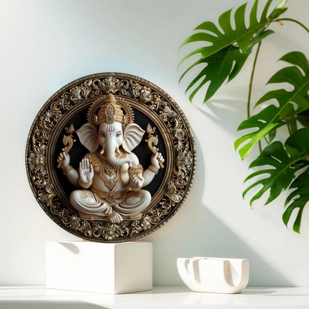 Vintage Indian Elephant God Aluminum Sign, Durable Metal Wall Art for Home, Office, Bar, Cafe, Decorative Poster