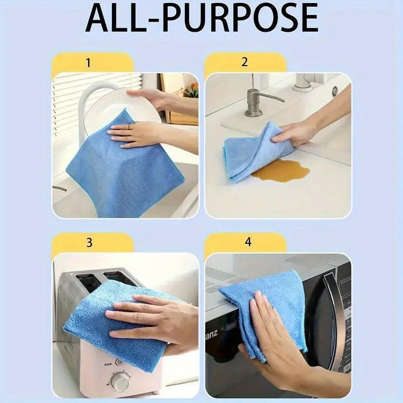 5/10/20pcs Microfiber Cleaning Cloths Super Absorbent Quick-Drying Reusable Towels for Kitchen Bathroom Car Furniture