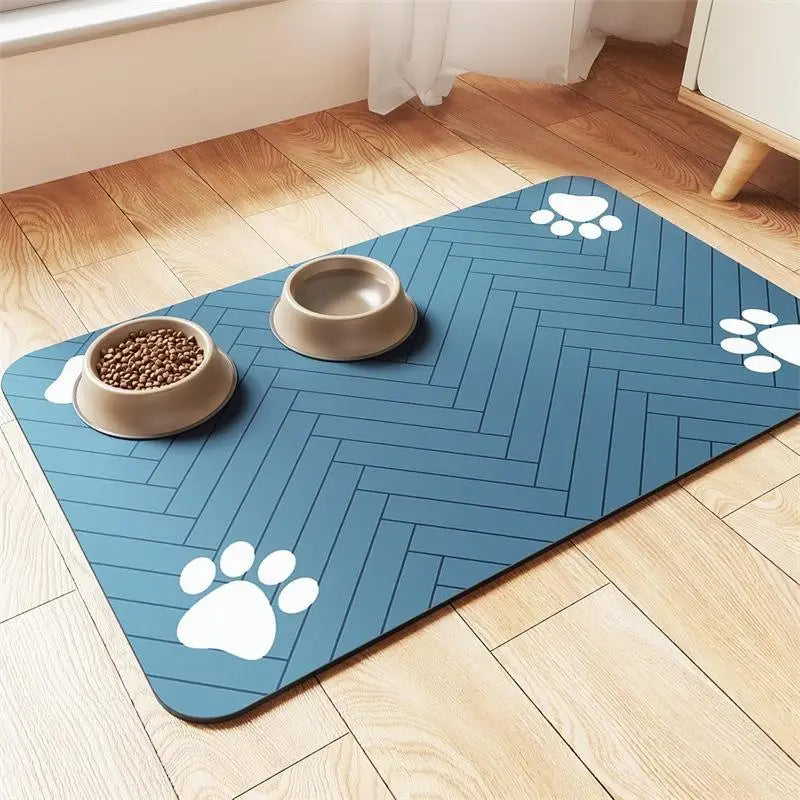 C Pet Feeding Mat-Absorbent Pet Placemat For Food And Water Bowl With Waterproof Rubber Backing Quick Dry Water Mat For Dog Cat