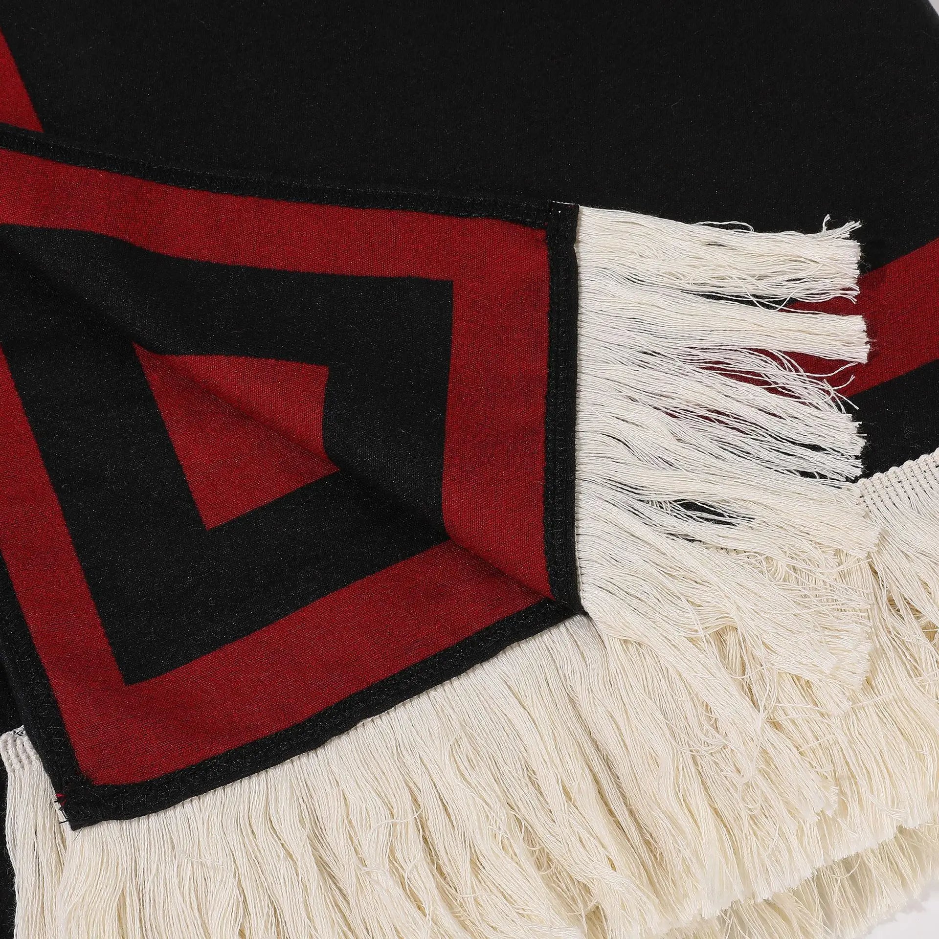 New Indian Nepalese Style Geometric Tassel Split Women Shawl Warm Air Conditioning Room Lady Cloak Poncho Capes Black Khaki