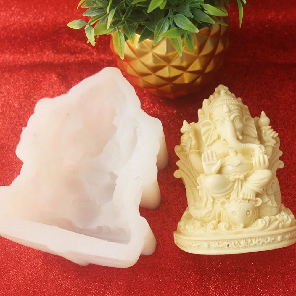 Indian Elephant Trunk God Model Silicone Mold Garnesh Candle Mould Aromatherapy Gypsum Resin Clay Crafts Home Decoration Tools