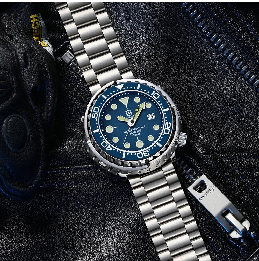 2026 new fashionable men's watch, top brand, waterproof, luminescent, date and clock, sports watch, men's quartz wristwatch