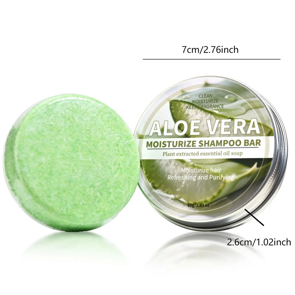 Aloe Vera Moisturizing Shampoo Bar, Plant Extract Essence Deep Cleaning Shampoo and Hair Care Soap
