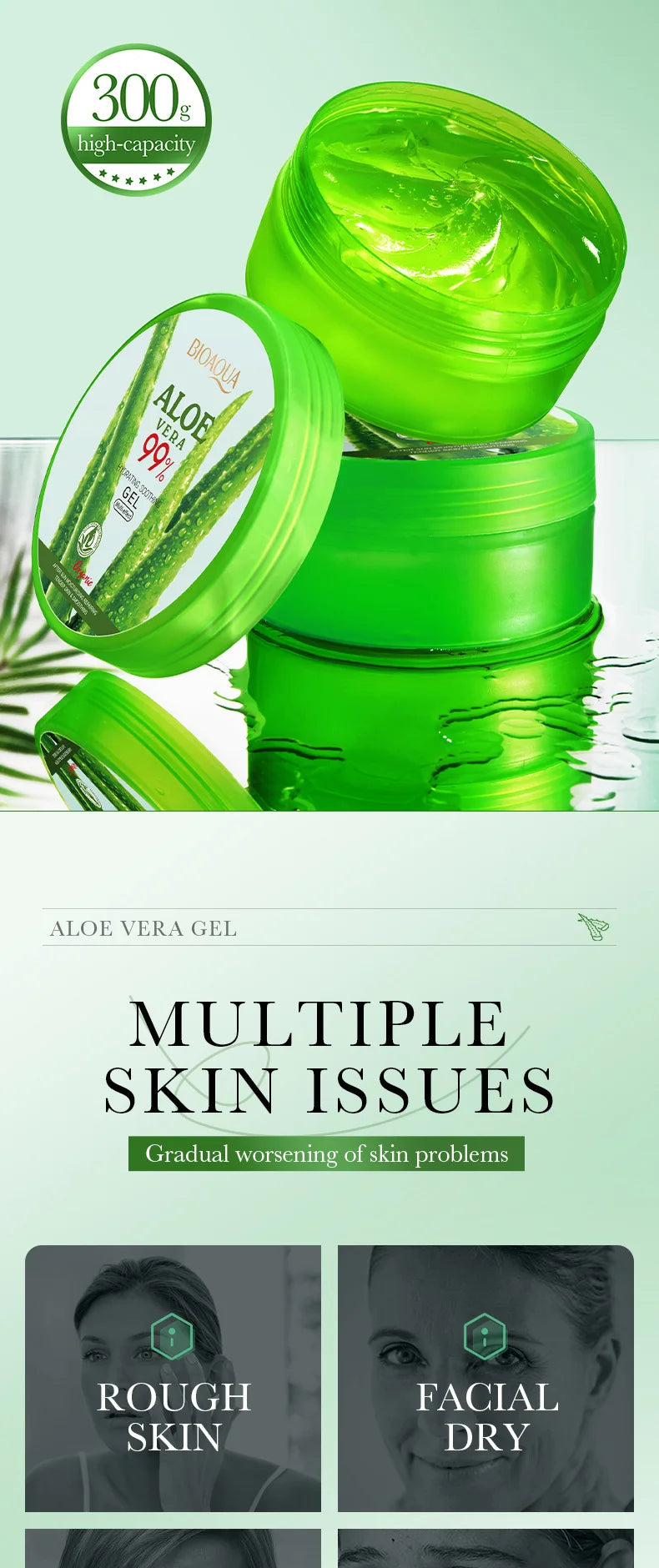 BIOAQUA Aloe Vera Gel Face Cream Moisturizing Skin Rejuvenating Hydrating Anti-aging Facial Creams Beauty Facial Skin Care