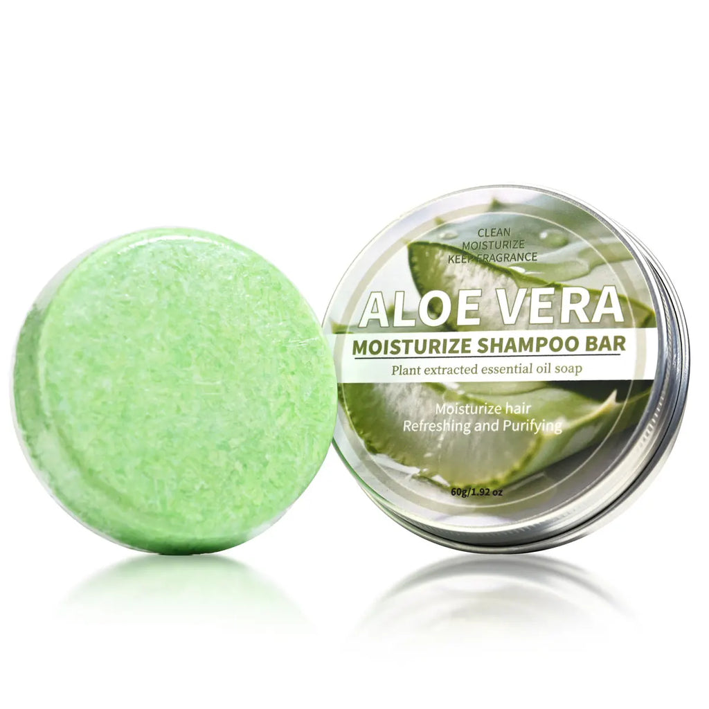 Aloe Vera Moisturizing Shampoo Bar, Plant Extract Essence Deep Cleaning Shampoo and Hair Care Soap